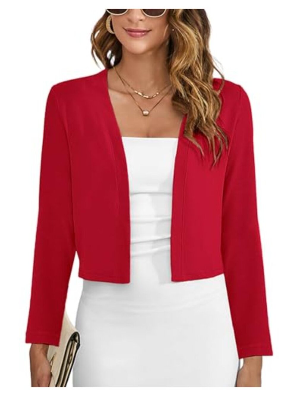 Women's Cropped Cardigan Bolero Shrug Open Front Knit Sweater Lightweight